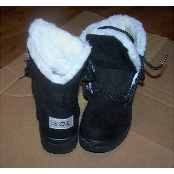SQL Winter Fashion Fur Lined Ankle Boots - Picture 2 of 5